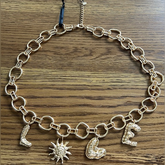 Zara LOVE CHARM GOLD BELT size 32 - Picture 10 of 11